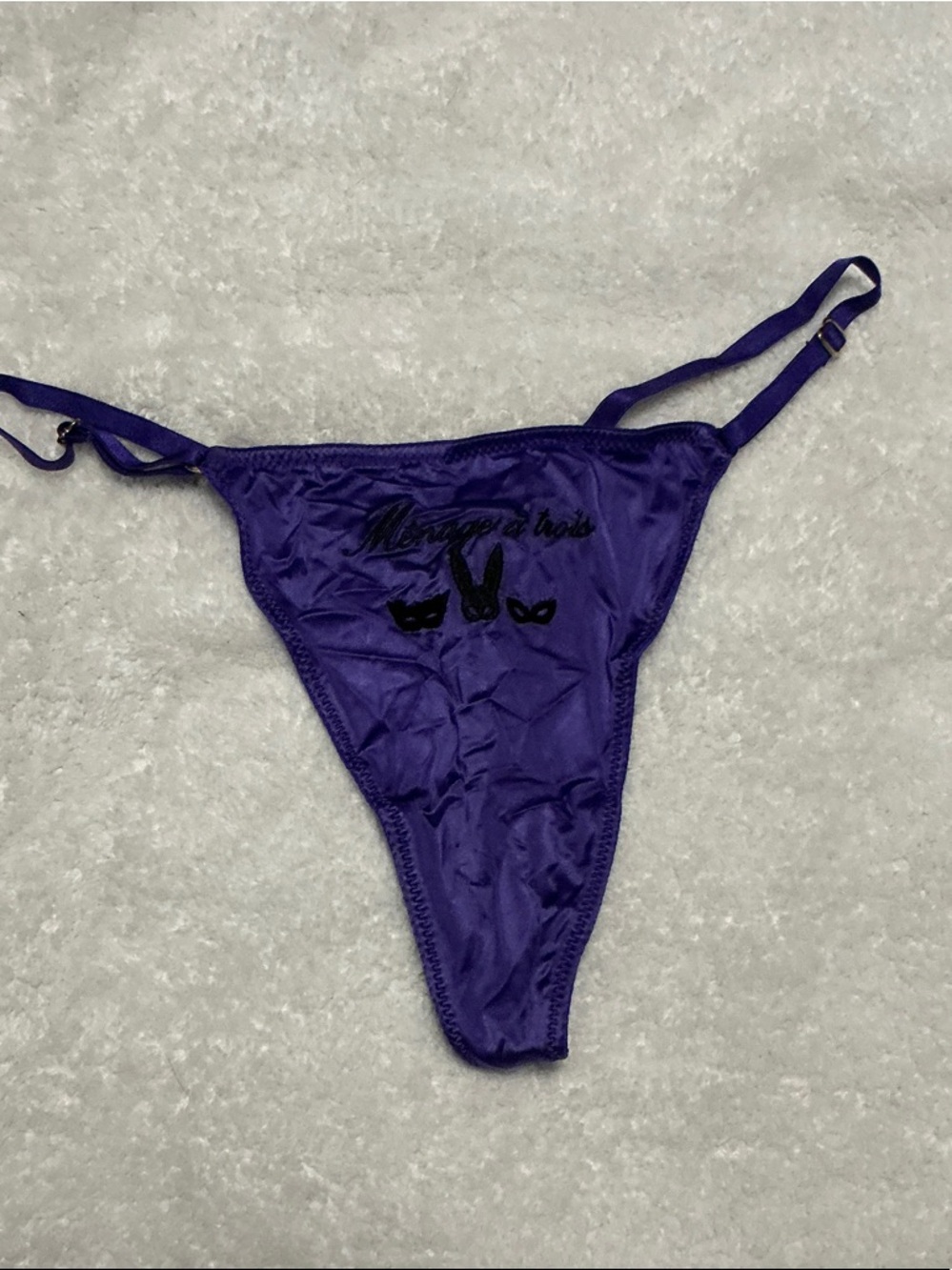 Victoria's Secret Purple Satin Thong Panties